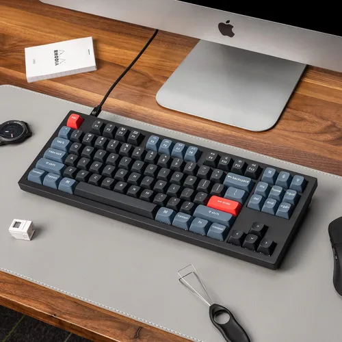 Vista 9 de Keychron Teclado mecánico personalizado con cable Q3 con interruptor K Pro Banana intercambiable en caliente macro programable QMKVIA diseño sin