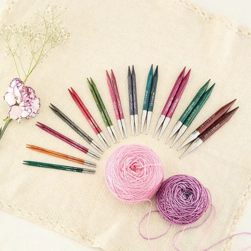 Vista 6 de KnitPro Dreamz - Agujas de punto circulares intercambiables 5" (13cm) Tamaño EE. UU. 11 (8mm)