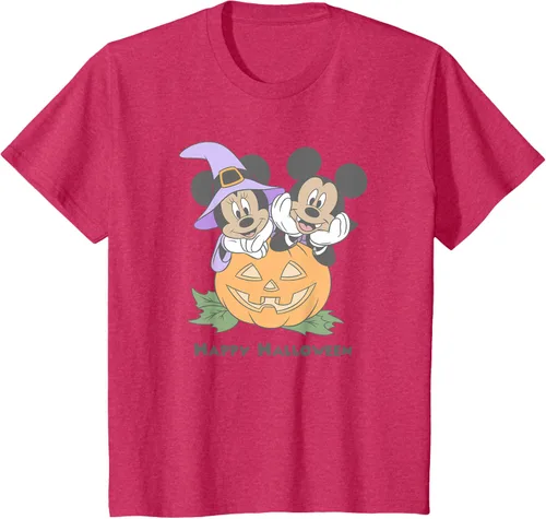 Vista 59 de Disney Mickey and Friends Halloween Pumpkin Mickey & Minnie Camiseta Blanco