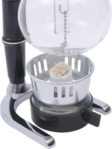 Vista 6 de Kaibrite Cafetera sifón sifón de mesa de vidrio sifón olla de vidrio sifón cafetera de sifón de sifón cafetera al vacío (3 tazas (12.2 fl oz))