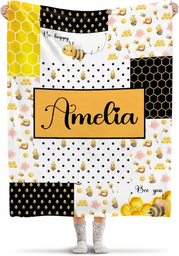 Vista 11 de Manta de franela ligera de abeja, regalos para niñas y mujeres en todas las estaciones, manta para cama, sofá, 30 x 40 pulgadas, para bebé/mascotas