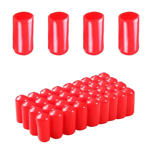 Vista 47 de Cubierta de tapa de extremo redondo de goma 0.08 pulgadas (0.079 in), protectores de rosca de tornillo de PVC flexible de tubería de tubería