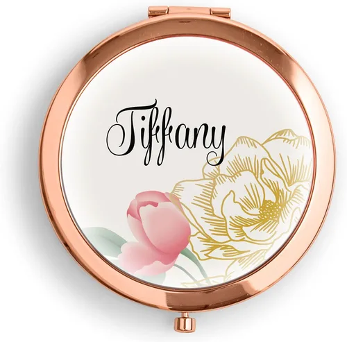 Vista 15 de WEDDINGSTAR Espejo compacto personalizado grabado personalizado, oro rosa - Fiesta en el jardín