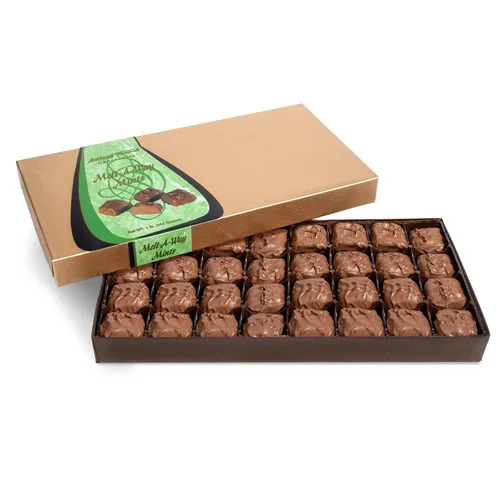 Vista 8 de Anthony Thomas, Melt-A-Way Mints, chocolate con leche cremoso, mentas derretidas, chocolate cremoso batido con centros de menta