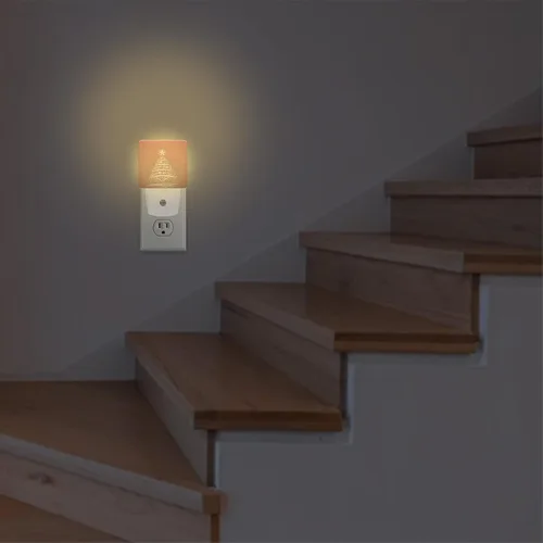 Vista 7 de Luz nocturna enchufable para árbol de Navidad con sensor automático de anochecer a amanecer, luces nocturnas cálidas para niños y niñas, dormitorio