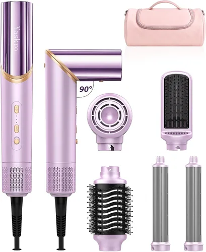 Vista 12 de 6-in-1 Hot Air Brush & Hair Dryer, 110,000 RPM High-Speed Ionic Blow Dryer Gold