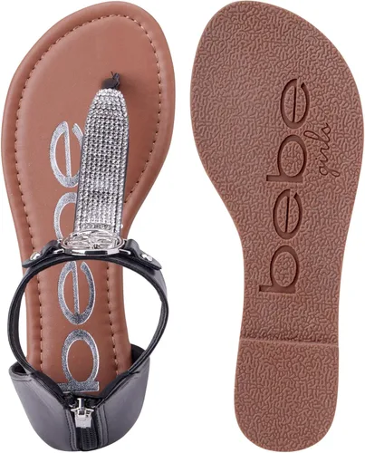 Vista 5 de bebe Girls' Sandals Rhinestone Studded Gladiator Sandals with Medallion (Little KidBig Kid)