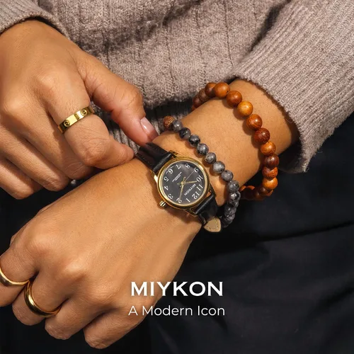 Vista 2 de Miykon Dainty Minimalist Dress Watches for Women – Small Easy Reader Analog Watch with Genuine Leather Strap and Second Hand – Japanese Quartz
