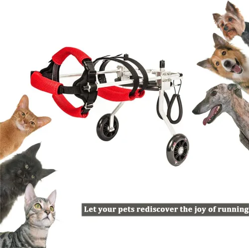 Vista 3 de Silla de ruedas para perros, ruedas ajustables para ejercicios de animales, silla de ruedas para mascotas para discapacitados, patas traseras