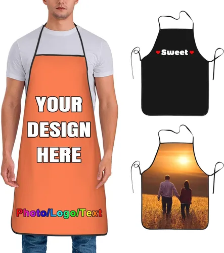 Vista 42 de Delantal de chef personalizado para hombres y mujeres, para cocinar, con nombre, logotipo, foto, regalos de cocina para familiares y amigos