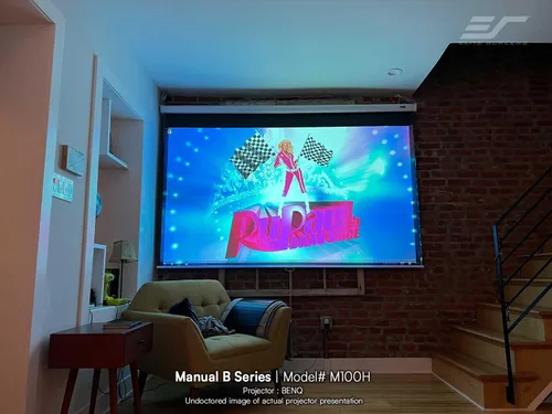 Vista 11 de Pantalla retráctil para proyector, de la marca Elite Screens, 120 pulgadas, diagonal 4:3 Blanco