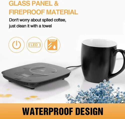 Vista 5 de YEOSEN Calentador de taza de café, calentador de taza de café mejorado con 3 ajustes de temperatura, calentador de bebidas de temperatura ajustable