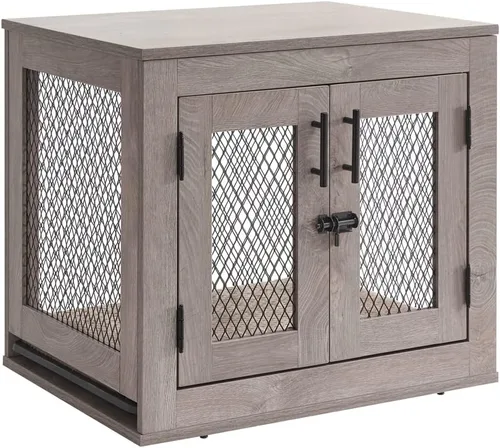 Vista 12 de unipaws Mueble pequeño para jaula de perros con bandeja para perros, gatos, mini cerdos, conejos, estética interior, perrera moderna y decorativa