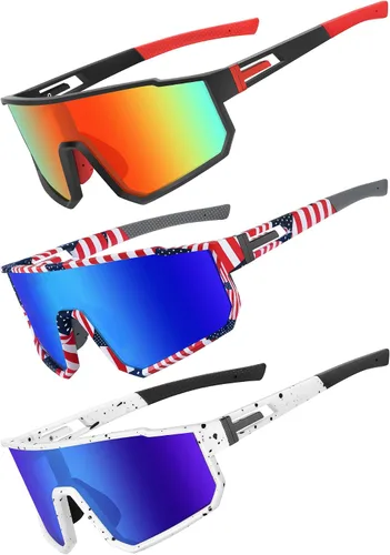 Vista 26 de Gafas de sol deportivas para niños, polarizadas, con protección UV400, para niños y niñas, para béisbol, softbol, ciclismo