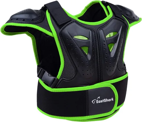 Vista 5 de Seahouse Chaleco de armadura de motocicleta para niños, protector de espalda, chaqueta blindada de carreras de calle para hombre+1 bandana al azar