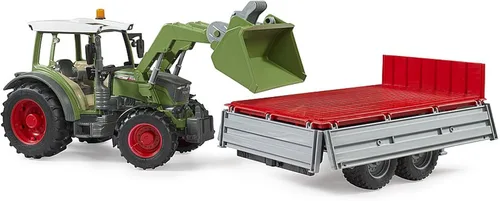 Vista 3 de Bruder 02182 Fendt Vario 211 con cargador frontal y remolque basculante, para niños Escala 1:16, peso frontal extraíble, fabricado en Alemania, a