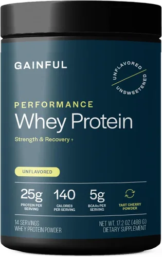 Vista 12 de Gainful Everyday Whey Protein en polvo, 23g de proteína por porción, sin sabor, apoya el crecimiento muscular, la recuperación y la nutrición
