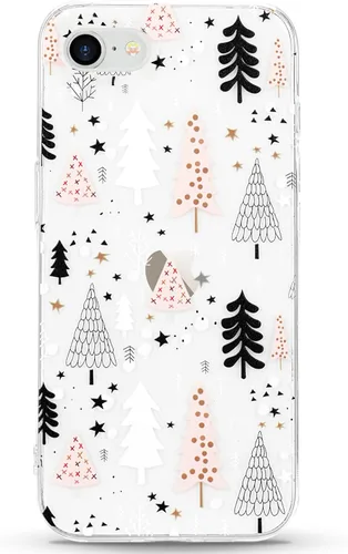 Vista 38 de LCHULLE Compatible con iPhone SE 2022/2020 Funda para iPhone 8 iPhone 7 Funda de Navidad Santa Vacaciones Diseño Transparente Claro Mujeres Hombres