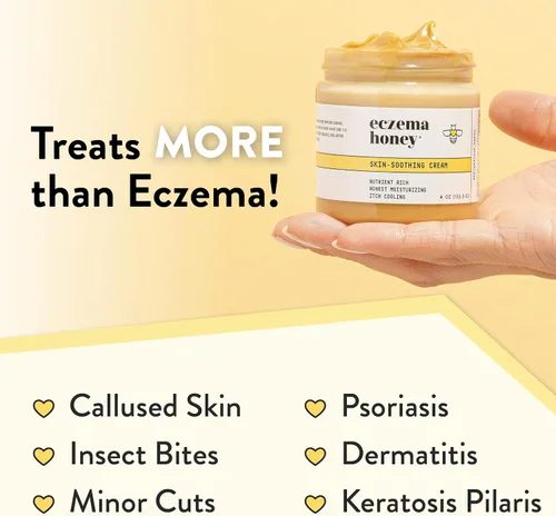 Vista 7 de ECZEMA HONEY Crema calmante original para la piel, jabón de avena y lavanda, paquete para pieles secas y sensibles - Libre de crueldad
