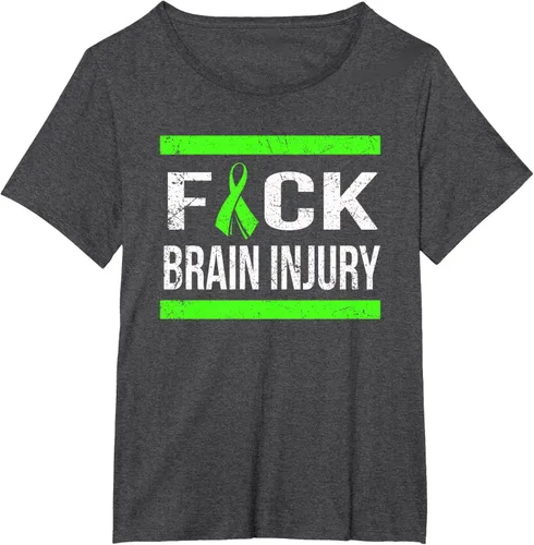 Vista 30 de Apoyo Daño cerebral Concienciación T Shirt, mujer L, Asphalt Negro