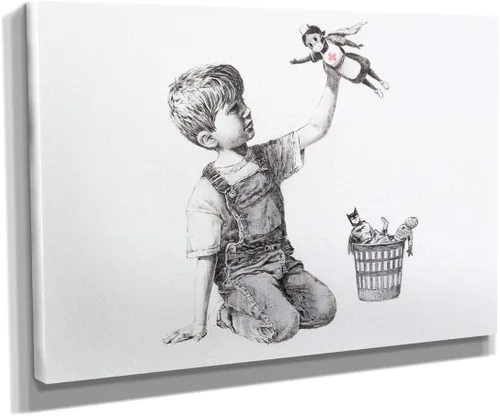 Vista 42 de Arte en lienzo de Banksy para pared, decoración del hogar, lienzo pre-estirado - varios tamaños