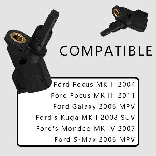 Vista 4 de deemars Sensor de velocidad de rueda ABS delantero izquierdo o derecho reemplaza al OEM #8M5T2B372AA 3M5T2B372AB 3M5T2B372BA, sensor de velocidad