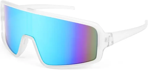 Vista 3 de Karsaer Vision - Lentes de sol grandes con visera de neón envolvente estilo de los años 80 y 90