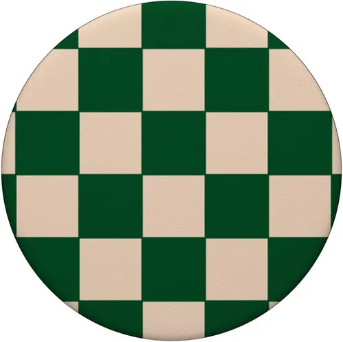 Vista 3 de PopSockets PopGrip intercambiables de tablero de ajedrez verde crema blanco