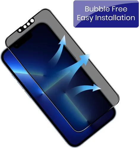 Vista 6 de Protector de pantalla de vidrio de privacidad de 4 vías de 360° diseñado para iPhone 13 [6.1 pulgadas], paquete de 2 + protector de lente de cámara