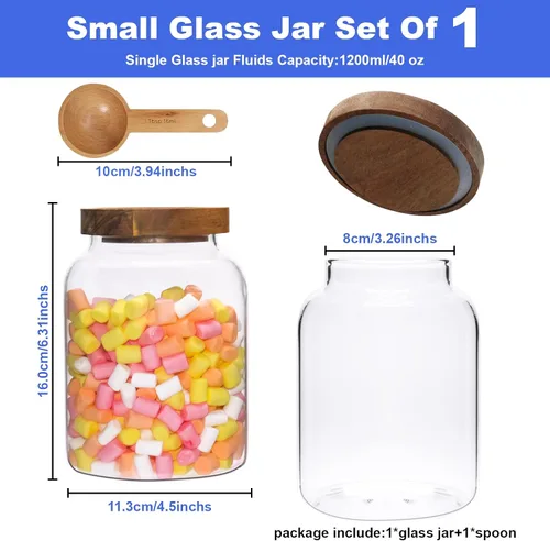 Vista 2 de Recipiente de café al vacío de vidrio para almacenamiento de alimentos con tapas herméticas, recipiente de café de vidrio de borosilicato
