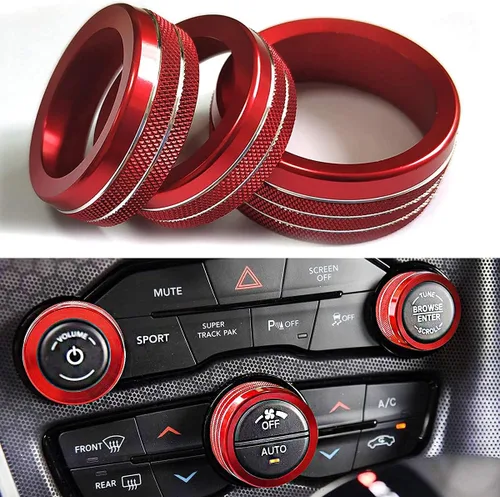 Vista 11 de Auprite Fundas de perilla de control de clima para accesorios Challenger 2015-2023 2024, para Dodge Charger 2015-2023 2024, para Dodge Chrysler Negro