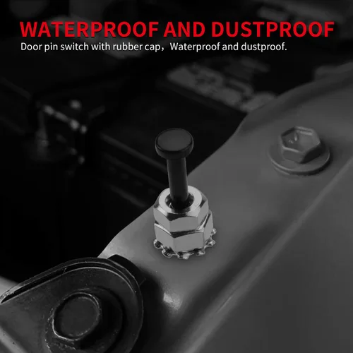 Vista 5 de DaierTek Interruptor de pasador de puerta para capó de coche, alarma automática, seguridad ajustable, encendido y apagado momentáneo, 12 V CC 20 A