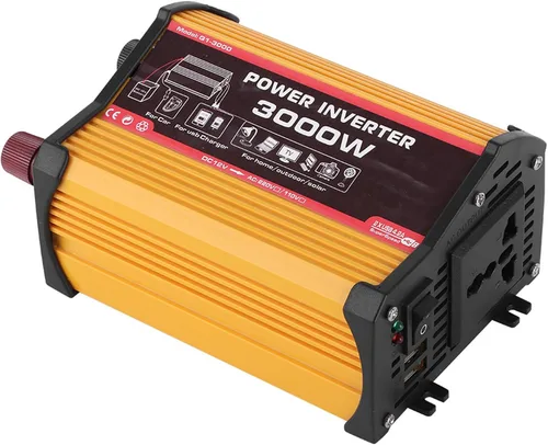 Vista 5 de Inversor de corriente, convertidor de CA automático, convertidor de adaptador de automóvil modificado con salida de puerto USB doble, carga rápida