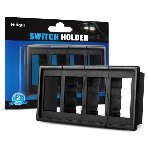 Vista 14 de Nilight Barra de luz LED, soporte para interruptor basculante, kit de carcasa de interruptor de panel de plástico ABS negro, carcasa