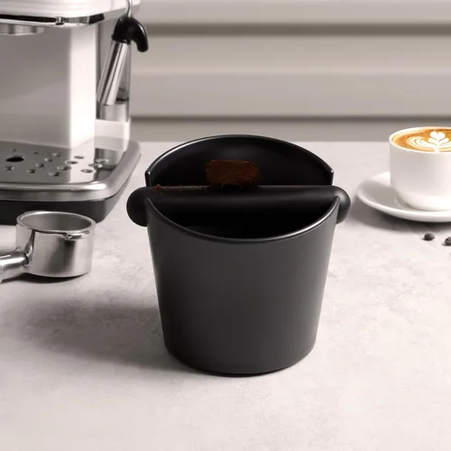 Vista 6 de VEVOK CHEF Espresso Knock Box - Caja de café para café expreso, cubo de café molido con barra extraíble y base antideslizante