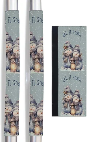 Vista 8 de Juego de 2 fundas navideñas para manijas de puerta de refrigerador, lavavajillas, microondas, horno, nevera, estufa, electrodomésticos, accesorios
