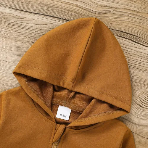 Vista 7 de ZOELNIC Ropa con capucha para bebé niño para otoño e invierno, sudadera de manga larga con estampado de letras