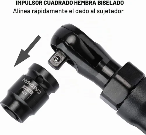 Vista 6 de CASOMAN Juego de enchufes de tubo de transmisión de 1/2 pulgada, 8 unidades, Cr-Mo, SAE, macho/hembra, 7/16", 1/2", 5/8", 9/16", unidad cuadrada
