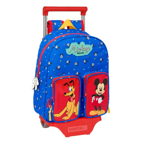 Vista 2 de Mochila Escolar con Ruedas Mickey Mouse Clubhouse Good day Azul 28 x 34 x 10 cm