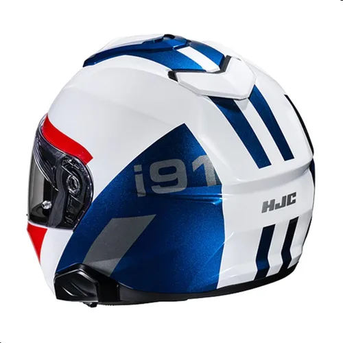 Vista 2 de Casco de motocicleta modular HJC i91 Bina Poly con protector HJ-33 Pin-lock, aprobado por DOT (MC21, X-Small)