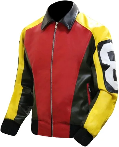 Vista 3 de The Jasperz 8 Ball Pool Seinfeld Michael Hoban Bomber Chaqueta de cuero