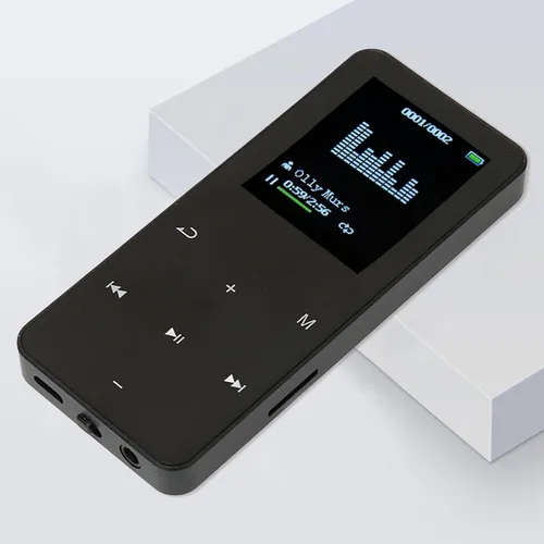 Vista 5 de Reproductor MP3 8G con Bluetooth, pantalla de 1.8 pulgadas, reproductor de música ultra delgado con reproducción de video, reducción de ruido, Negro