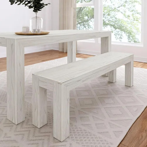 Vista 23 de Plank+Beam Mesa de comedor de 48 pulgadas, mesa de cocina de madera maciza de 48 pulgadas, mesa de comedor rectangular para comedor, oficina