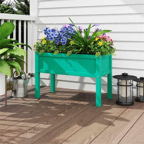 Vista 7 de Cama de jardín elevada pequeña de HDPE, jardinera elevada con patas, jardinera para exteriores resistente a la intemperie, camas elevadas para Aruba