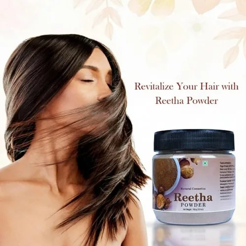 Vista 2 de Polvo de Reetha 100% natural puro para el cuidado del cabello, polvo de Reetha a base de hierbas (Sapindus Trifoliatus) para el cabello, polvo Ritha
