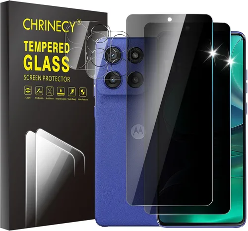 Vista 9 de Paquete de 4 protectores de pantalla de privacidad para Motorola Moto G Stylus 5G (2021) con 2 protectores de lente de cámara, dureza 9H, antiespía