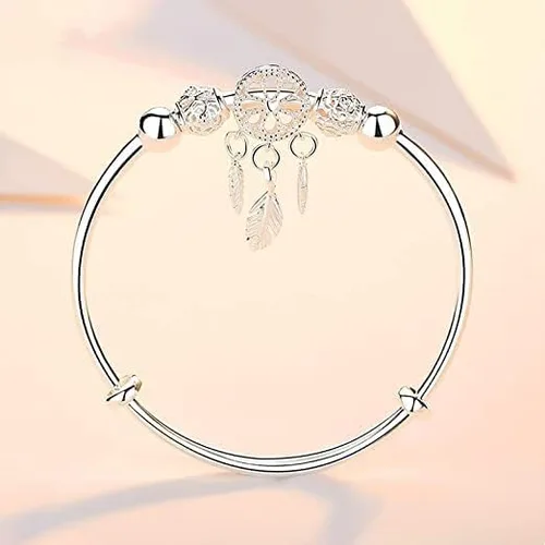 Vista 4 de Pulsera giratoria de cuentas de plata de ley 925 para mujer, para ansiedad, descomprimir libremente, herramientas abiertas, inspiraciones