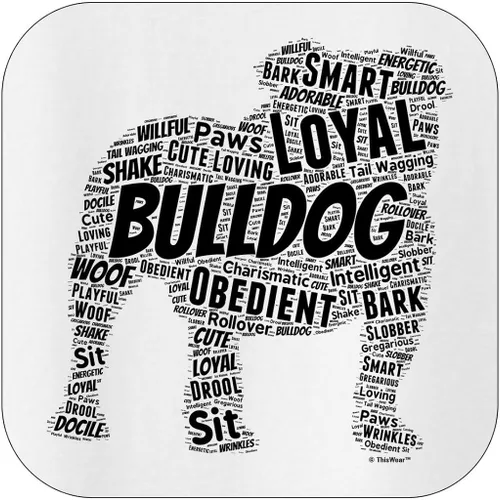Vista 2 de Sudadera con capucha para perro con texto en inglés Bulldog Word Art