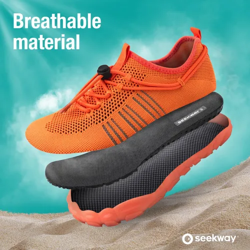 Vista 3 de SEEKWAY - Zapatos de agua unisex, de secado rápido, tipo calcetín y con sensación de pies descalzos para adultos ideales para playa, natación, río