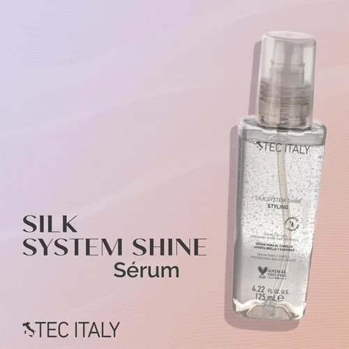 Vista 2 de Tec Italy Silk System - Suero de brillo para todo tipo de cabello, suero antiencrespamiento, fórmula ligera para mejorar el brillo con protección